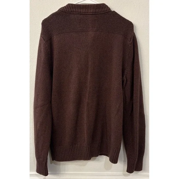 Eddie Bauer Ribbed Knit Sweater Mens Medium 1/4‎ Button Seattle Washington - Picture 3 of 3